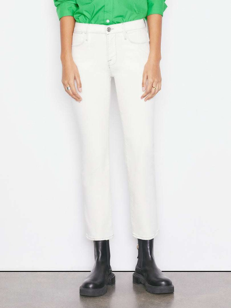 Women * | Best Reviews Of Frame-Denim Le High Straight — Women Chalk White