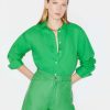 Women * | Best Deal Frame-Denim The Oversized Shirt — Women Grass Green