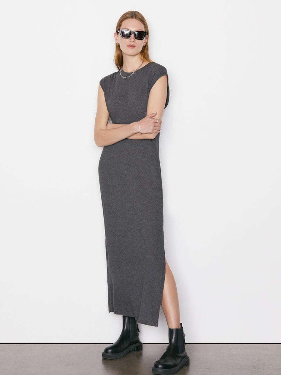 Women * | Best Pirce Frame-Denim Le Muscle Maxi Dress — Charcoal Heather