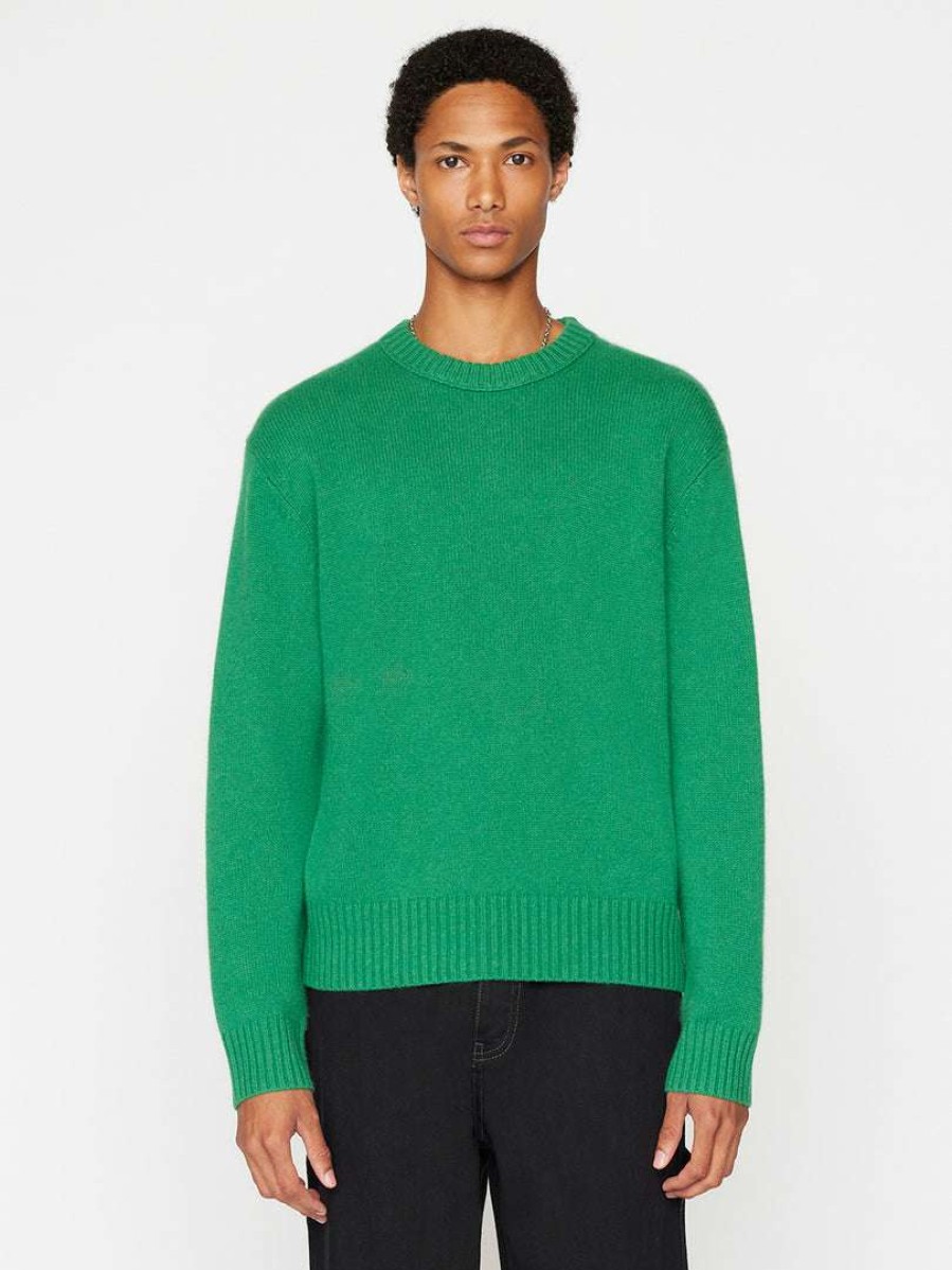 Men * | Best Sale Frame-Denim Men The Cashmere Crewneck Sweater — Dress Green