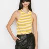 Women * | Deals Frame-Denim Women Striped Ringer Tank — Kumquat Multi