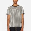 Men * | Budget Frame-Denim Men Frame Stripe Tee — Off White/Noir Multi Off White-Noir Multi