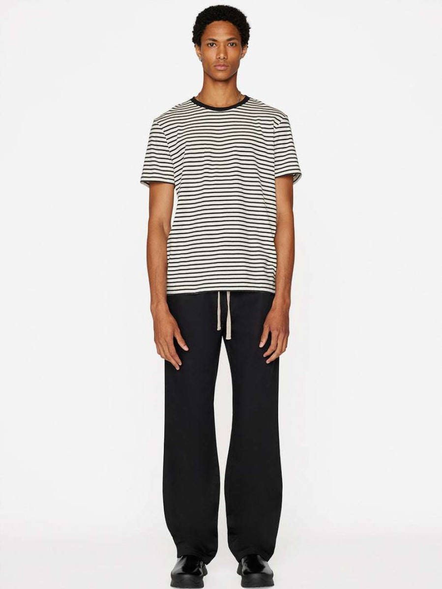 Men * | Budget Frame-Denim Men Frame Stripe Tee — Off White/Noir Multi Off White-Noir Multi