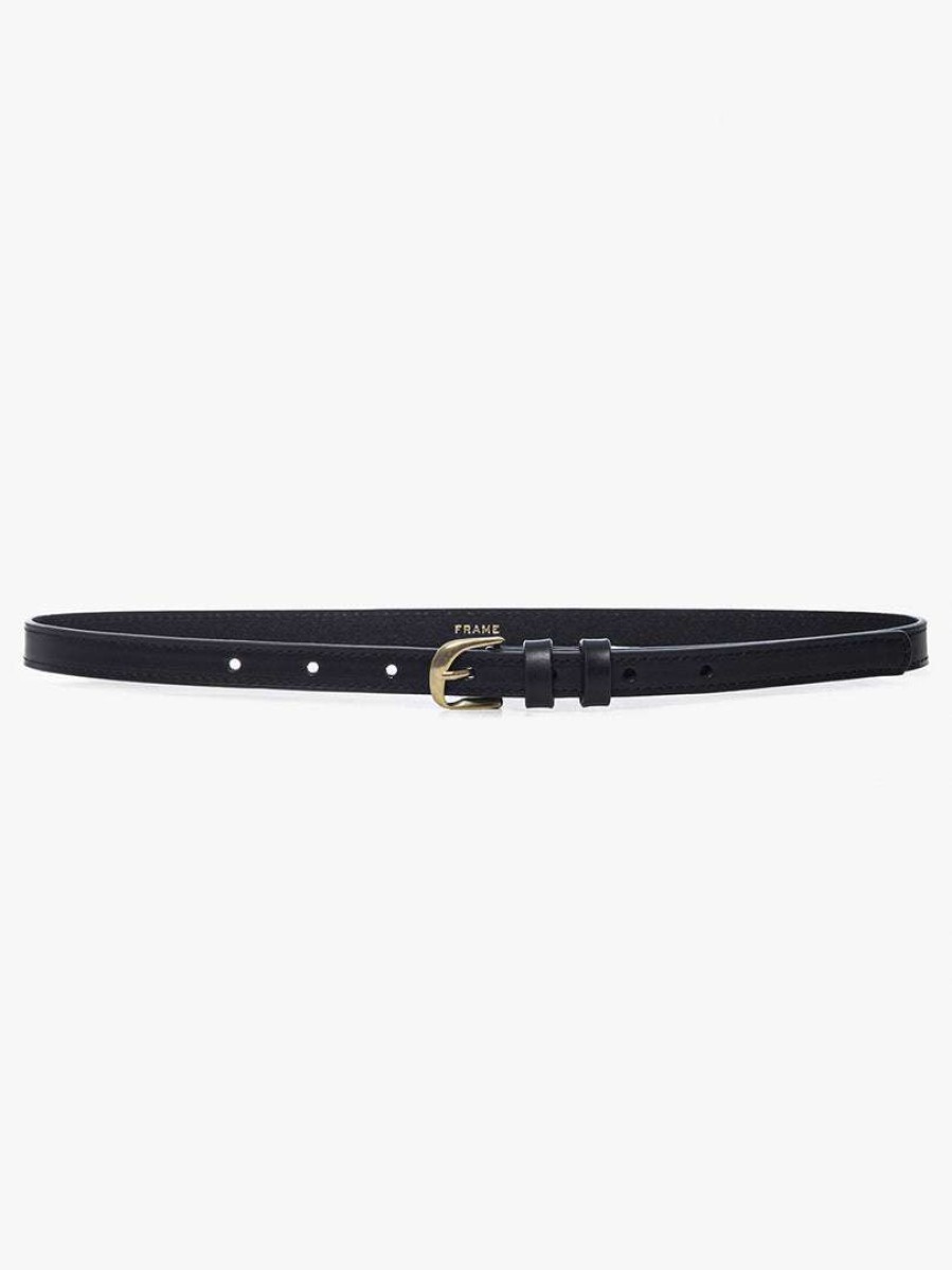 Women * | Wholesale Frame-Denim Twist Buckle Belt — Women Noir