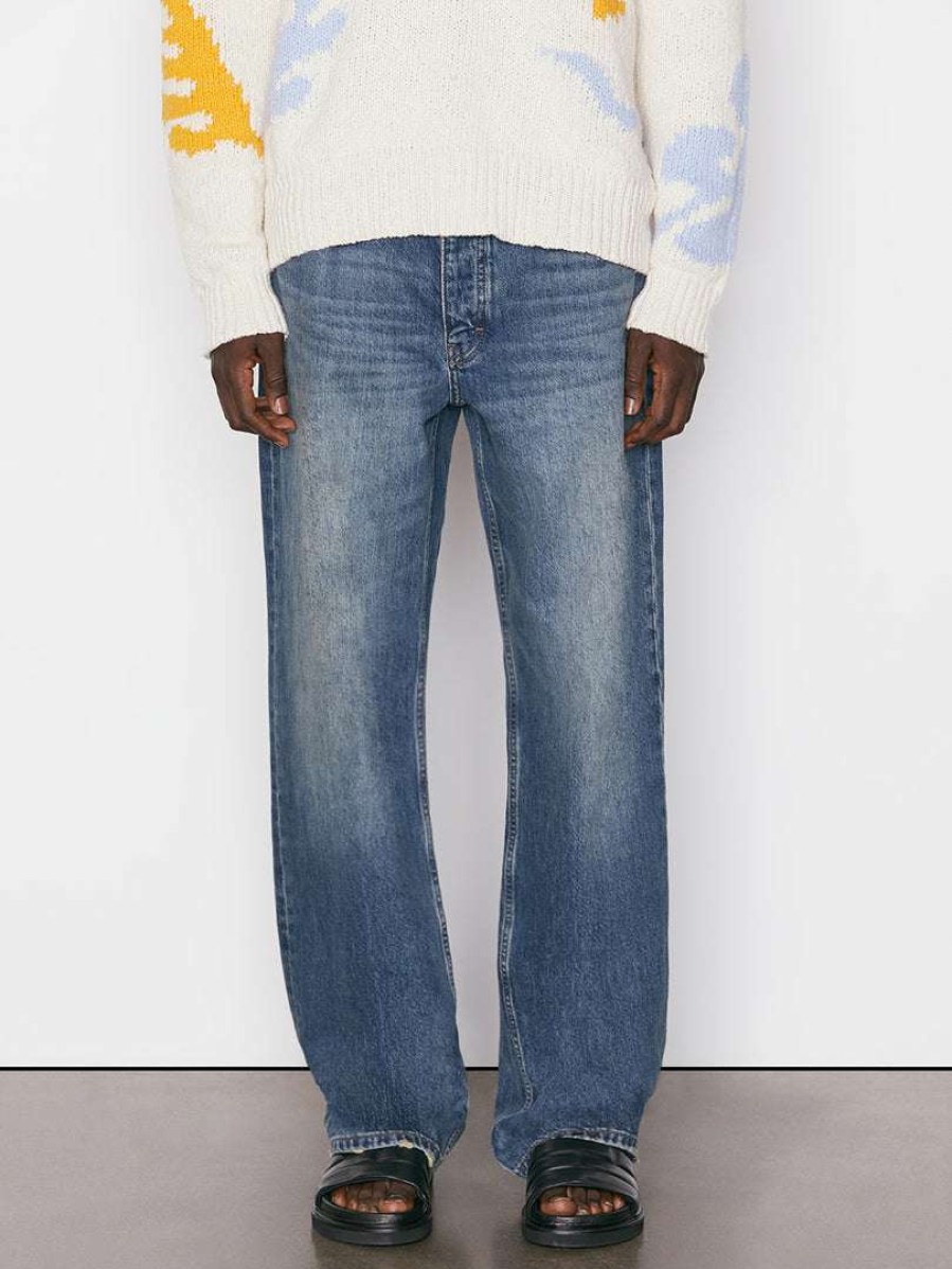 Men * | Discount Frame-Denim Wide Leg Denim Pant — Blue Vintage