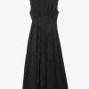 Women * | Coupon Frame-Denim Women Gathered Seam Knit Dress — Noir