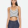 Women * | Discount Frame-Denim Rib Bralette — Women Off White Multi