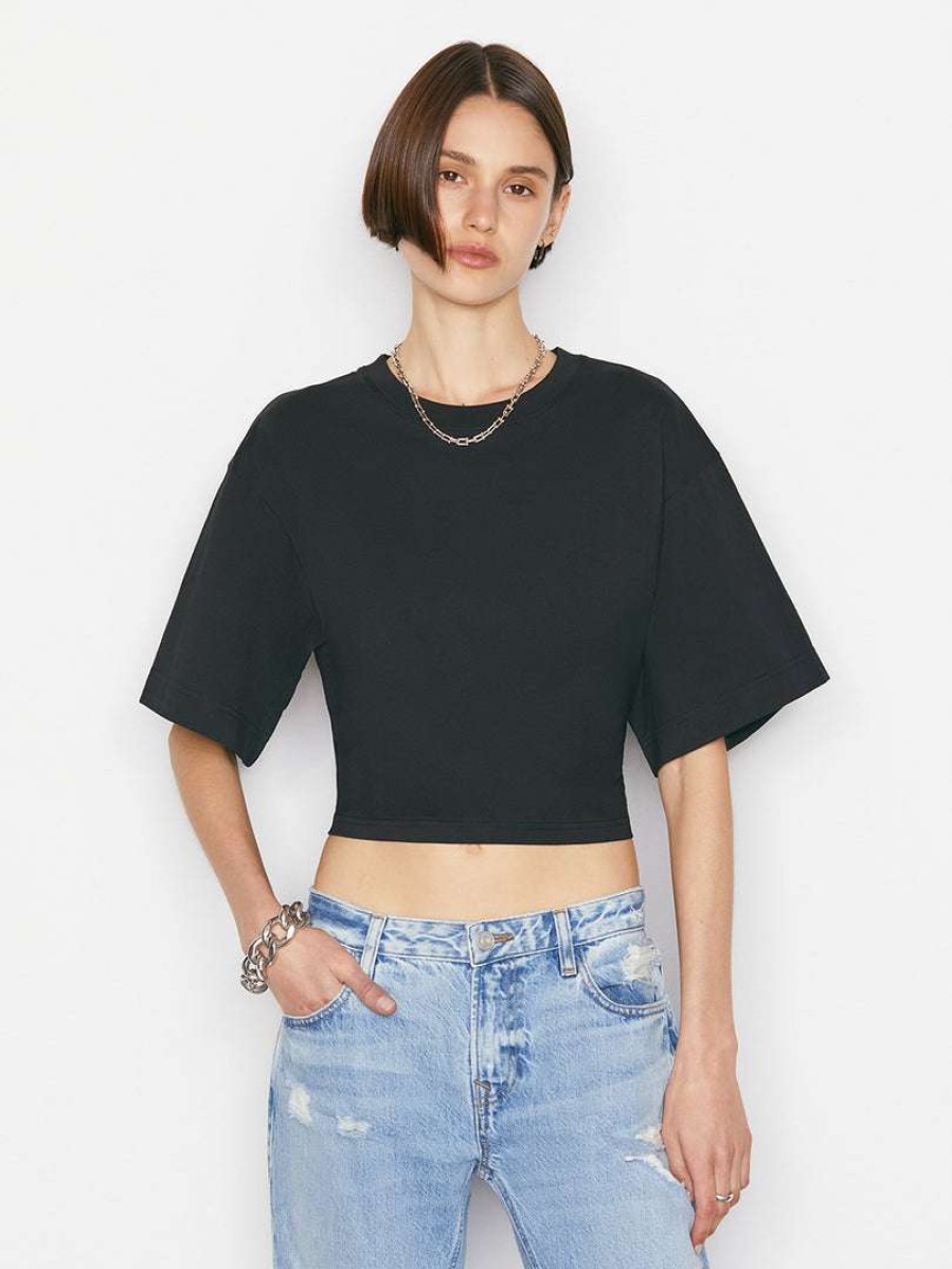 Women * | Deals Frame-Denim Elastic Back Tee — Women Noir