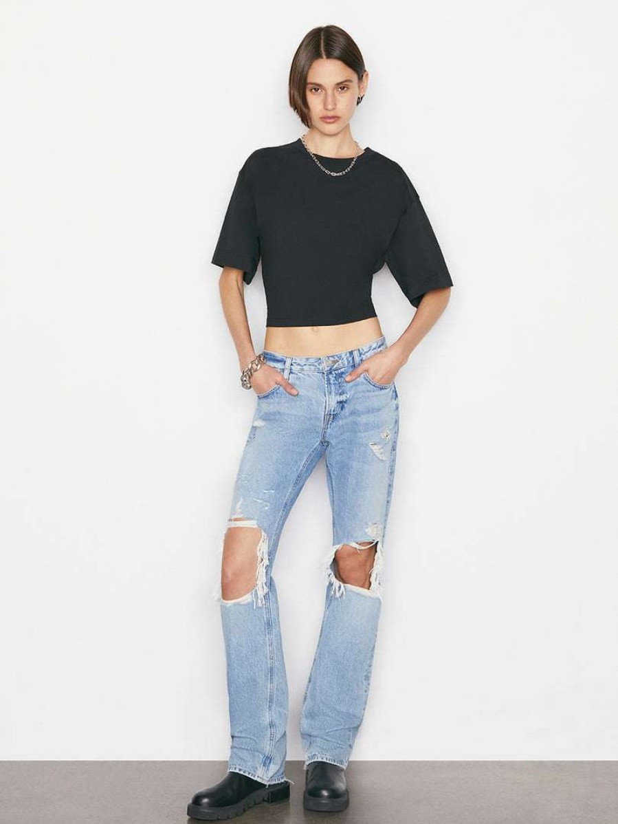 Women * | Deals Frame-Denim Elastic Back Tee — Women Noir