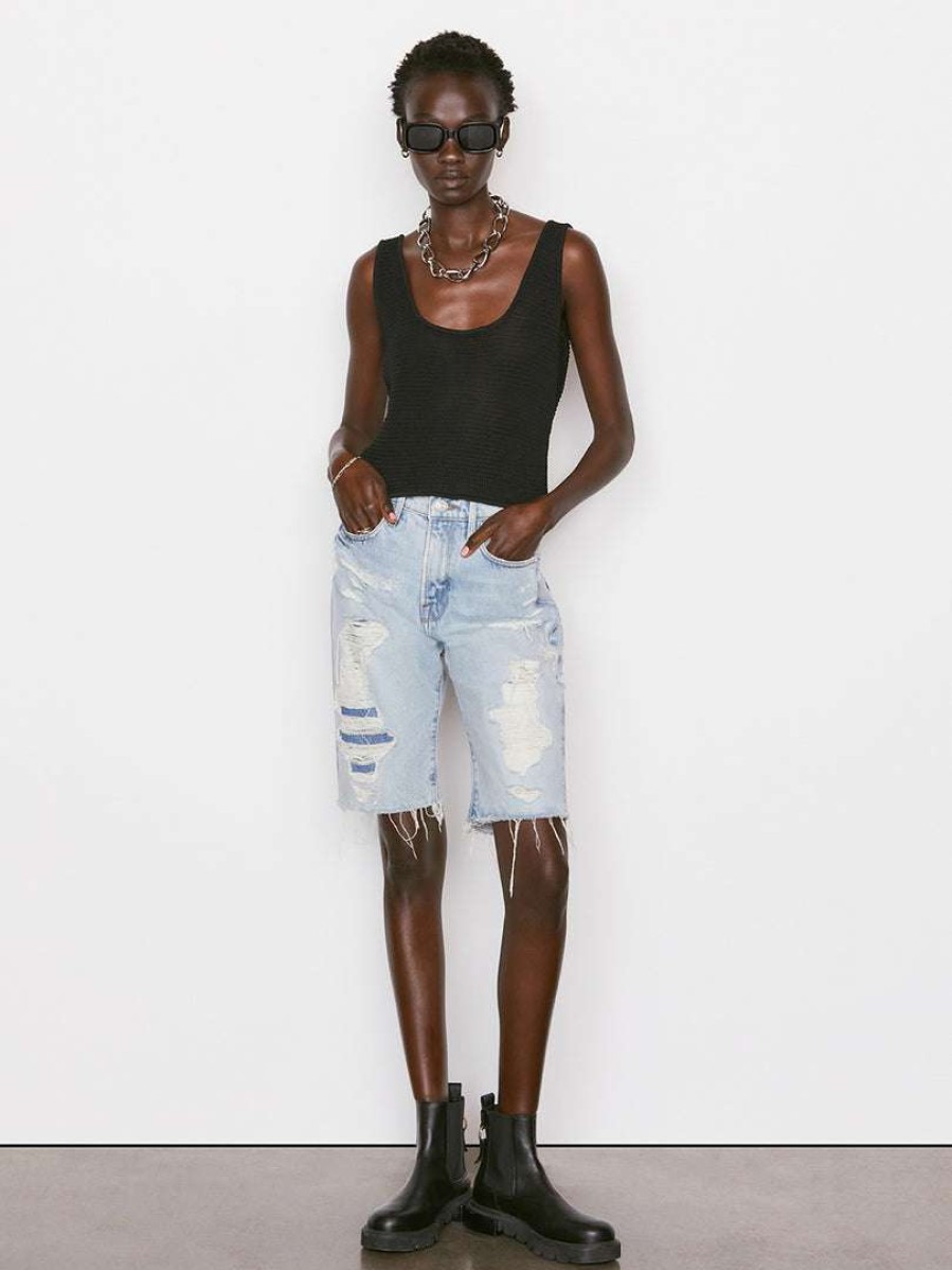 Women * | Wholesale Frame-Denim Crochet Tank — Women Noir