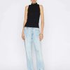 Women * | Budget Frame-Denim Women Smocked Knit Halter Top — Noir