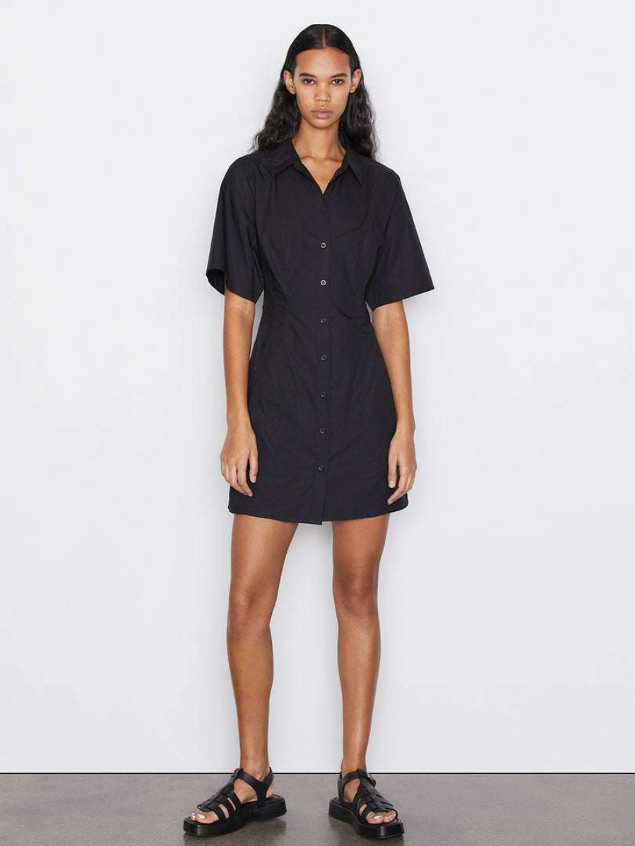 Women * | Best Deal Frame-Denim Seam Detail Dress — Noir