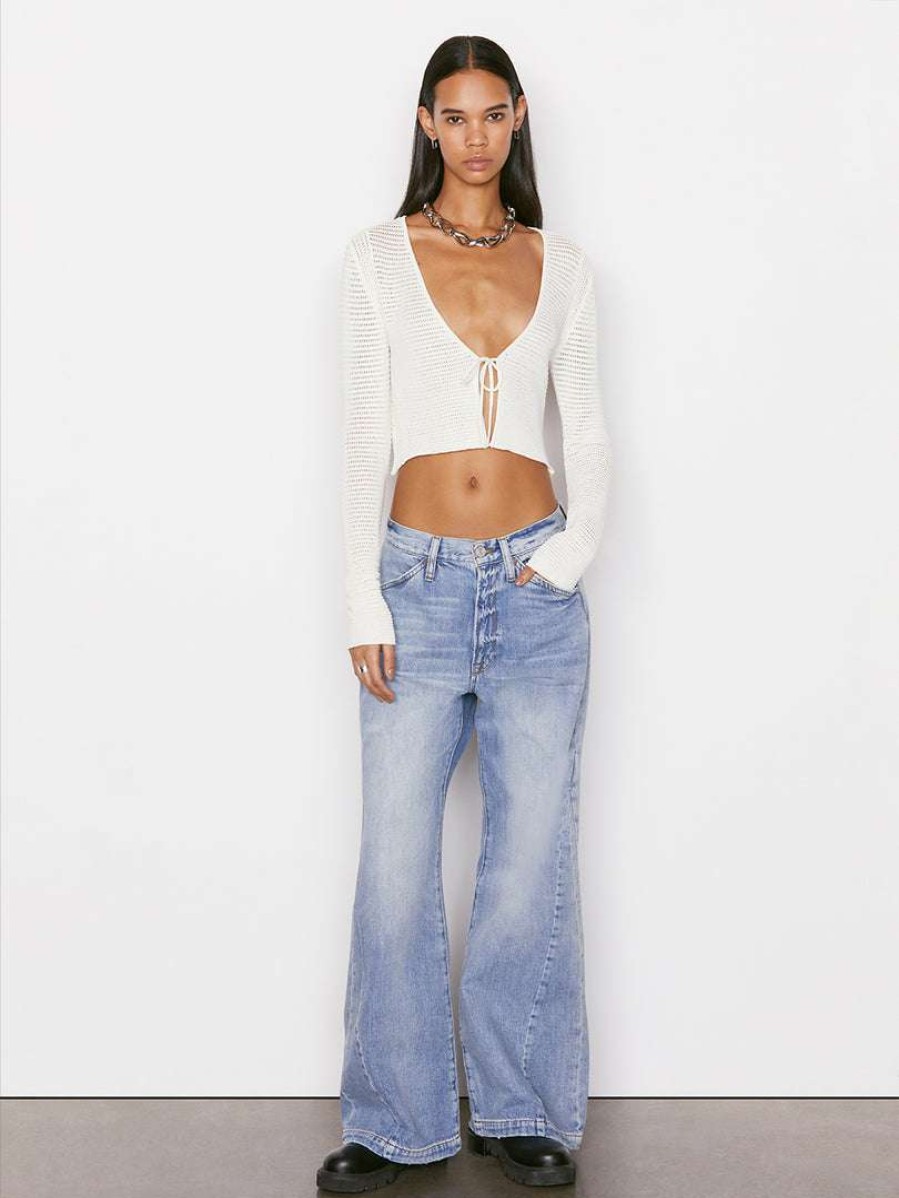 Women * | Best Deal Frame-Denim Crochet Tie Top — Off White