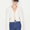 Women * | New Frame-Denim Women Bell Sleeve Rib Polo — Bone