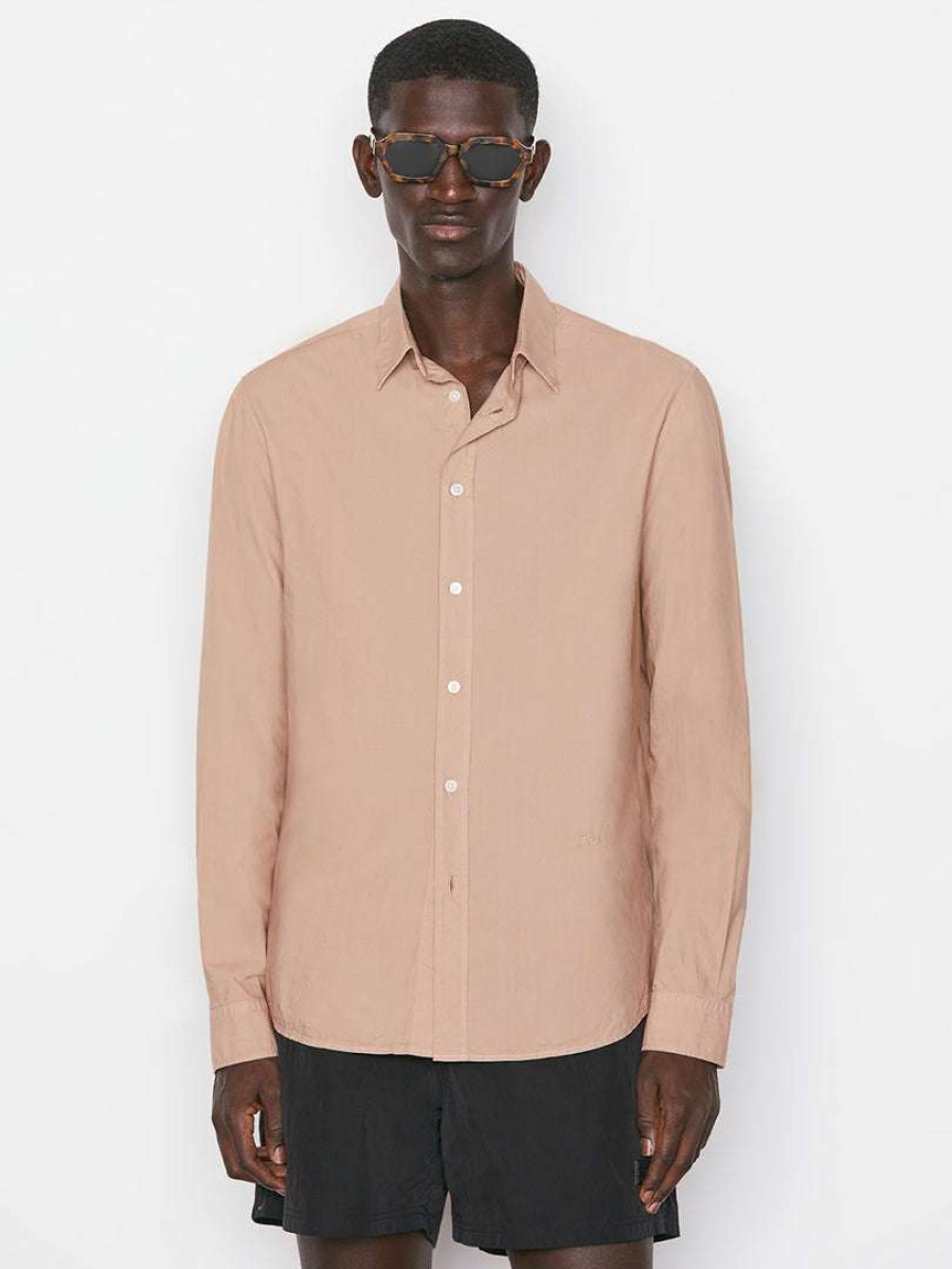 Men * | New Frame-Denim Classic Poplin Shirt — Men Powder Brick