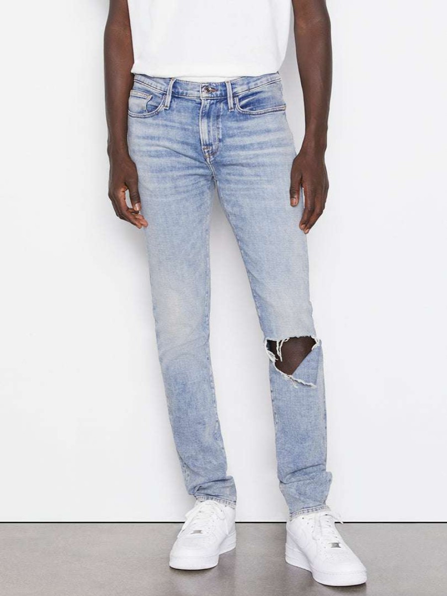 Men * | Buy Frame-Denim Men L'Homme Skinny Degradable — Seine Destruct