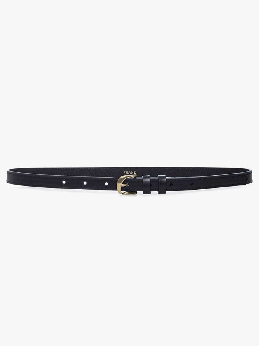 Women * | Wholesale Frame-Denim Petit Twist Buckle Belt — Women Noir