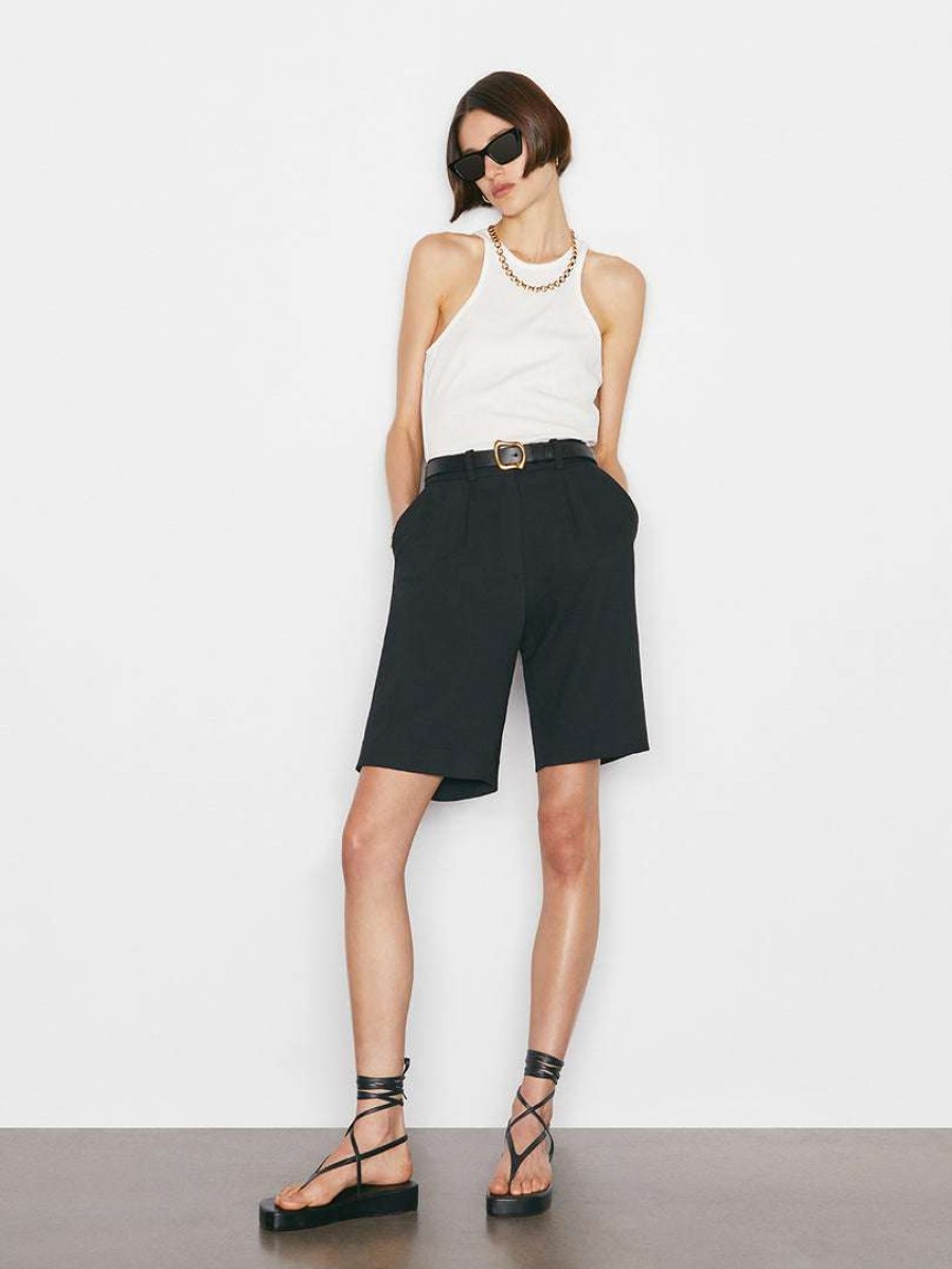 Women * | New Frame-Denim Ringer Tank — Blanc