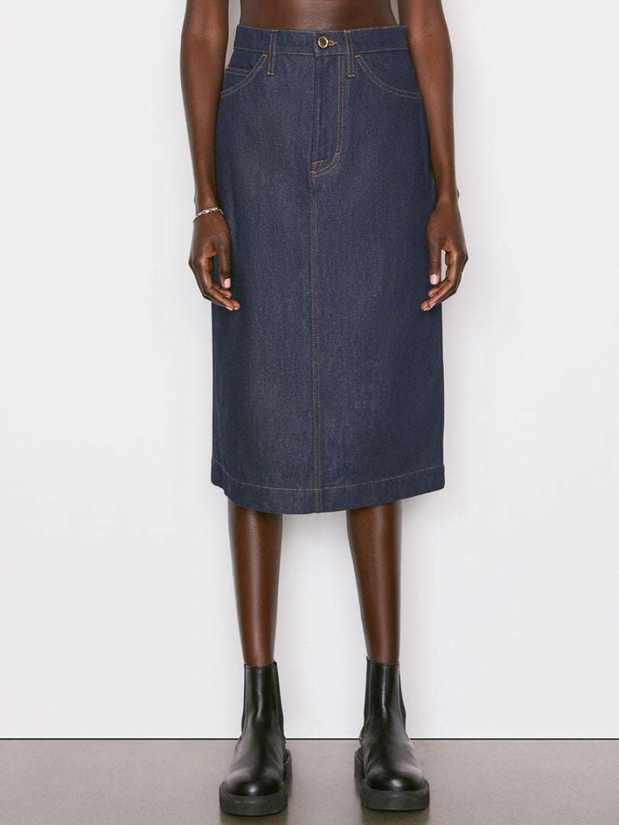 Women * | Promo Frame-Denim Le Italien Skirt — Rinse