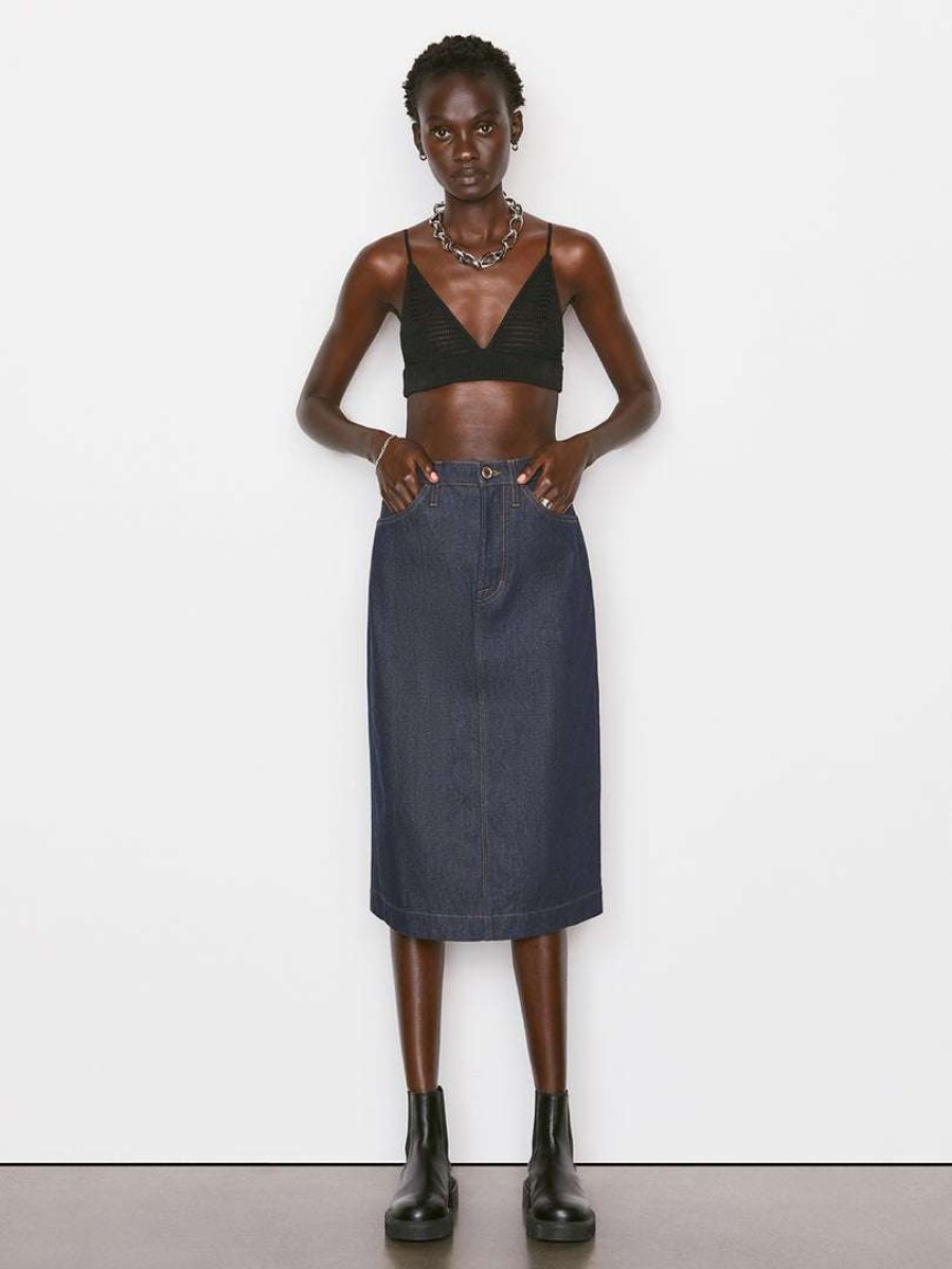 Women * | Promo Frame-Denim Le Italien Skirt — Rinse