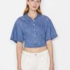 Women * | Top 10 Frame-Denim Women Seam Detail Shirt — Shoreline Wash