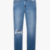 Women * | Top 10 Frame-Denim Le Skinny De Jeanne Crop — Sunfaded Rips