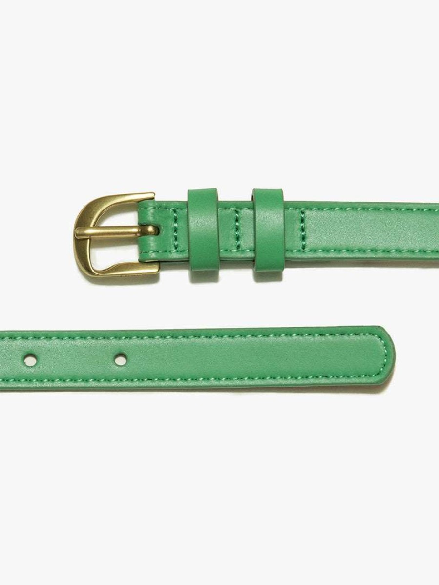 Women * | Cheapest Frame-Denim Twist Buckle Belt — Women Grass Green