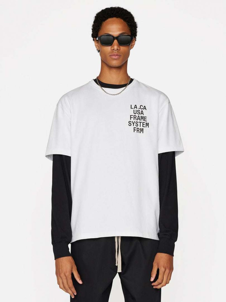 Men * | Discount Frame-Denim Frame Graphic Tee — Men Blanc