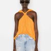 Women * | Flash Sale Frame-Denim Women Draped Halter Top — Kumquat