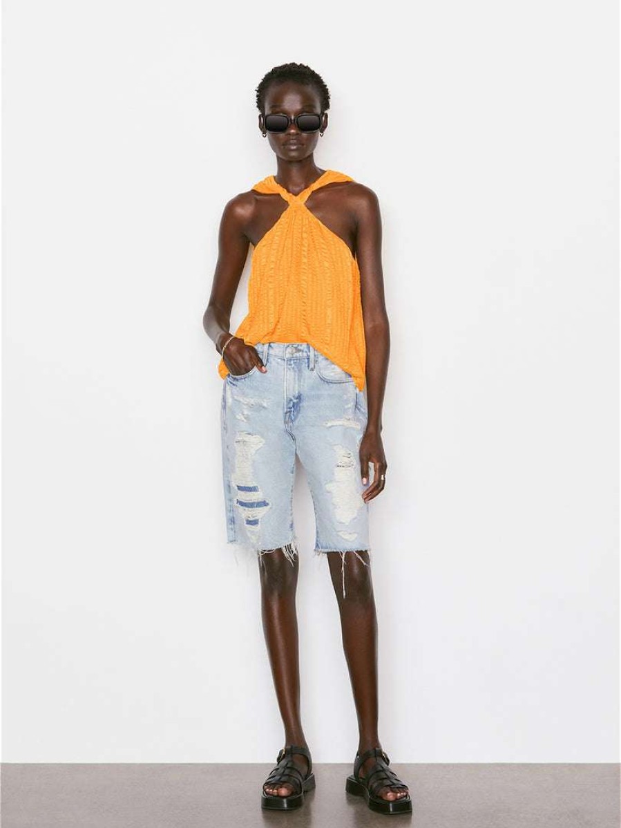 Women * | Flash Sale Frame-Denim Women Draped Halter Top — Kumquat