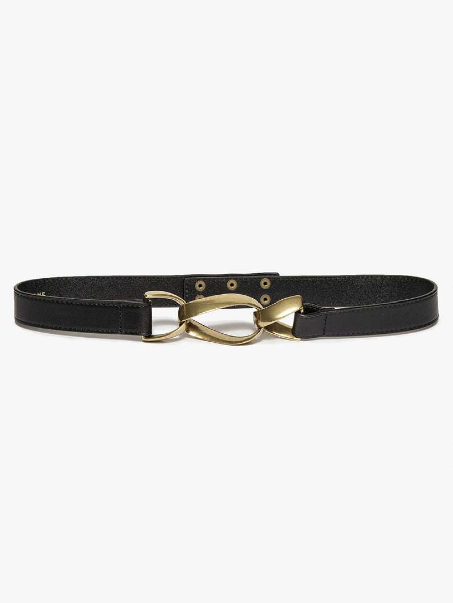 Women * | Deals Frame-Denim Triple Twist Waist Belt — Noir