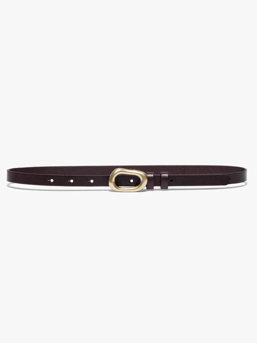 Women * | Best Pirce Frame-Denim Petit Organic Shape Belt — Dark Chocolate Women Dark Chocolate W/ Gld Hardware