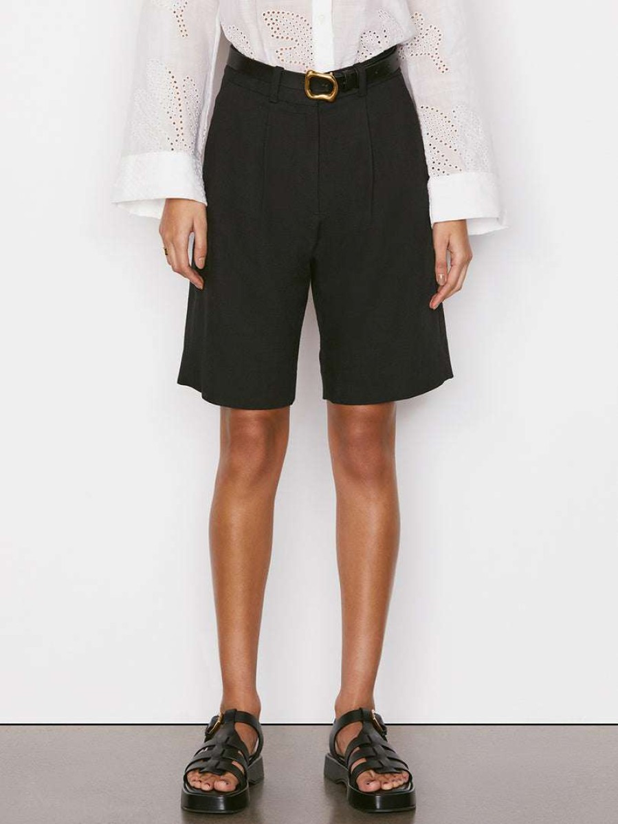 Women * | Outlet Frame-Denim Women Relaxed Bermuda Short — Noir