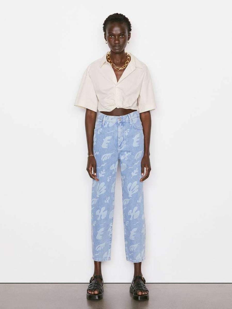 Women * | Wholesale Frame-Denim Cropped Twist Front Shirt — Women Flax