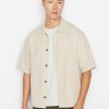 Men * | Coupon Frame-Denim Men Short Sleeve Woven Shirt — Milk Beige