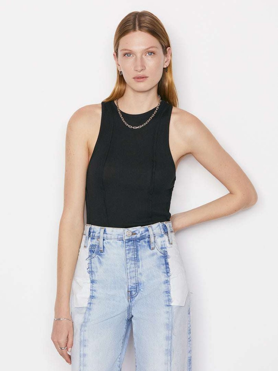 Women * | Wholesale Frame-Denim Reverse Seam Tank — Noir