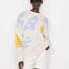 Women * | New Frame-Denim Women Abstract Intarsia Sweater — Bone Multi