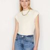 Women * | Budget Frame-Denim Women Cropped Mock Neck — Bone