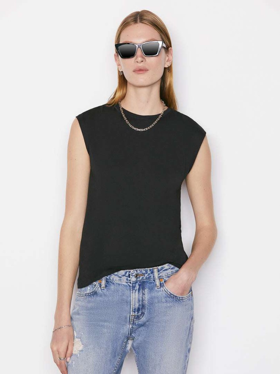 Women * | Wholesale Frame-Denim Le Mid Rise Muscle Tee — Women Noir