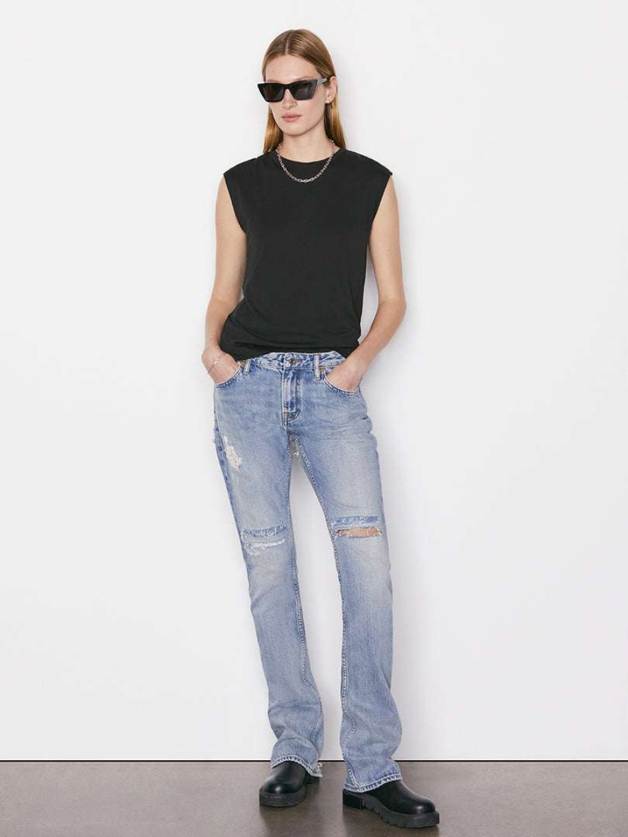 Women * | Wholesale Frame-Denim Le Mid Rise Muscle Tee — Women Noir