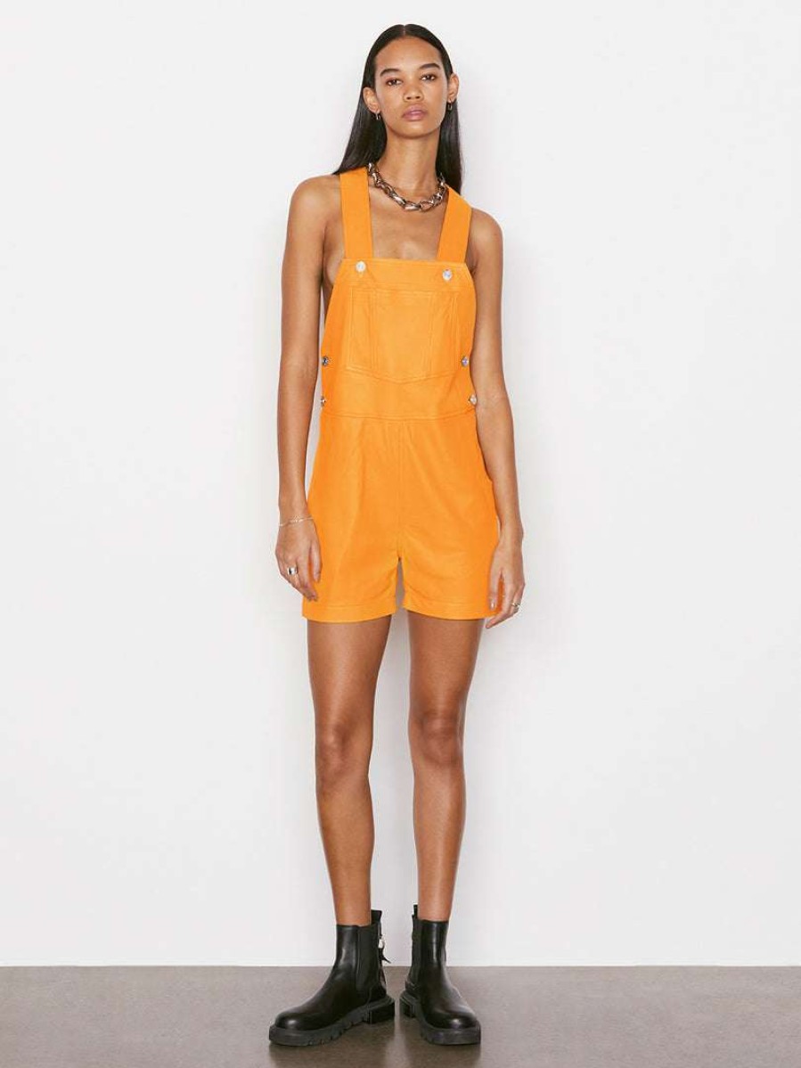 Women * | Wholesale Frame-Denim Women Leather Shortall — Kumquat