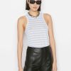 Women * | Best Pirce Frame-Denim Women Striped Ringer Tank — Chambray Blue Multi