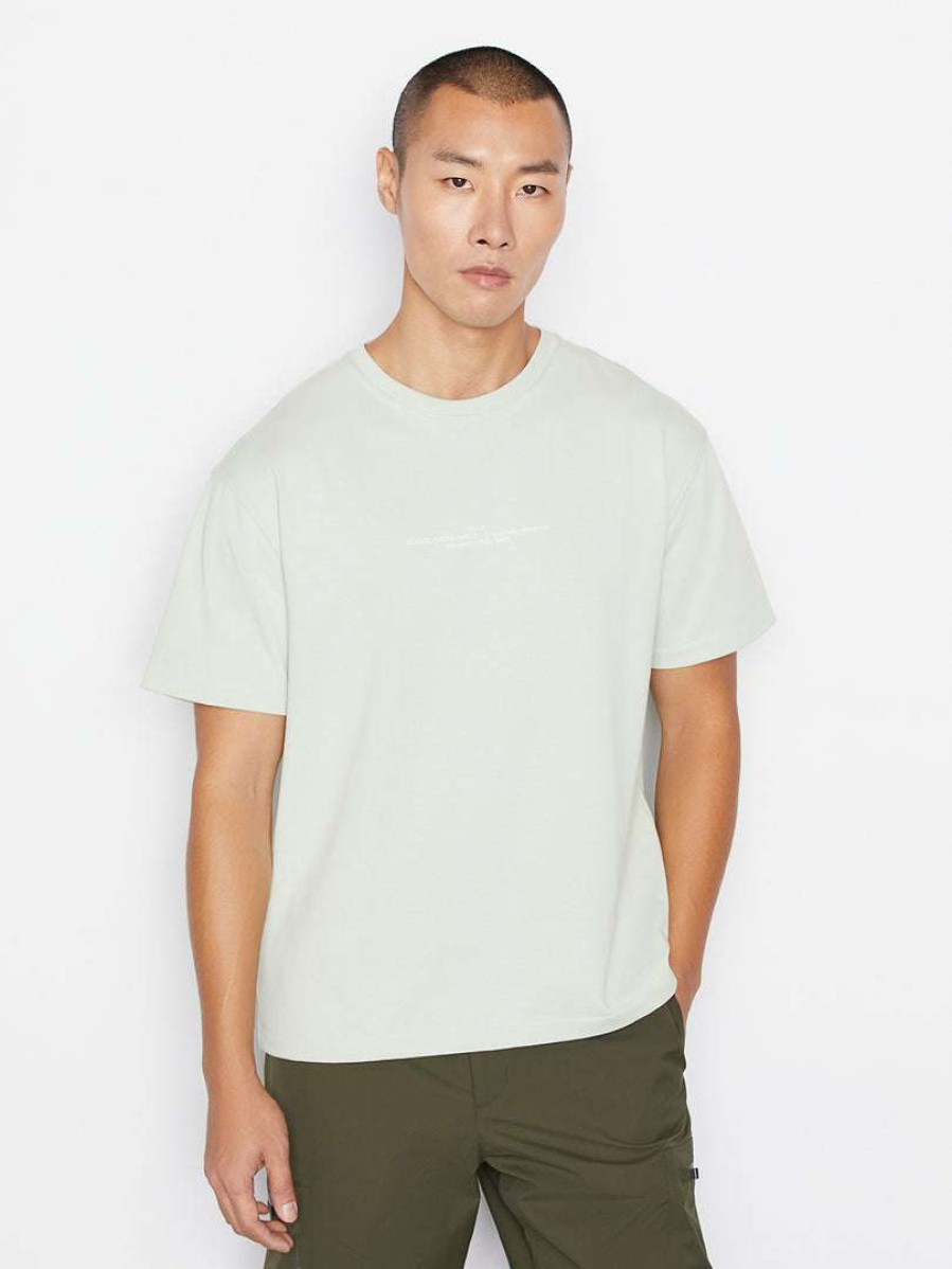 Men * | Best Pirce Frame-Denim Frame Mini Text Print T-Shirt — Powder Green