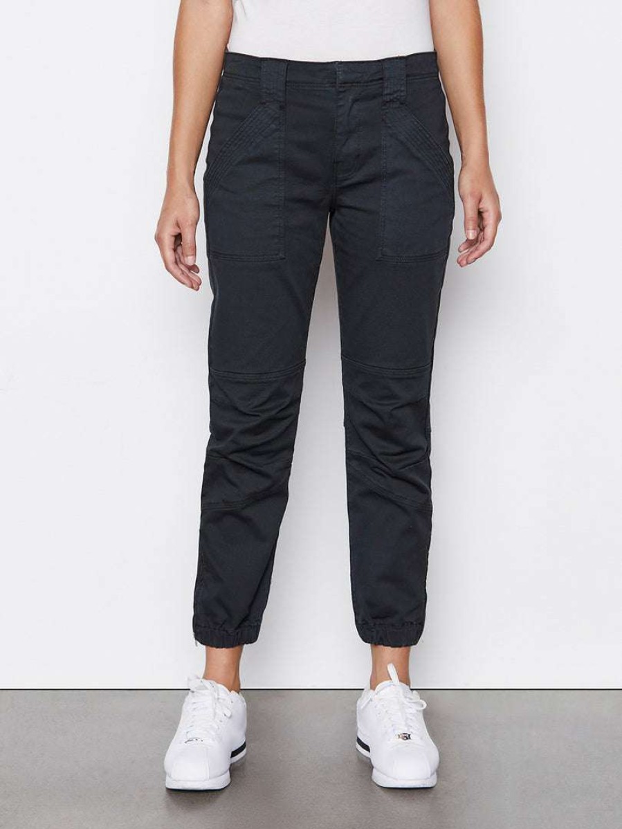 Women * | Cheap Frame-Denim Banded Bottom Trapunto Moto Pant — Washed Black