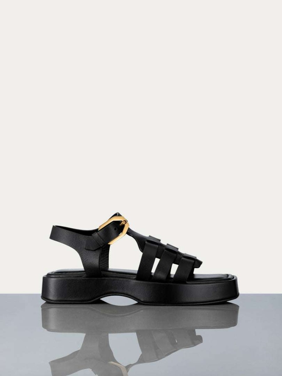 Women * | Budget Frame-Denim Le Fisherman Sandal — Women Noir