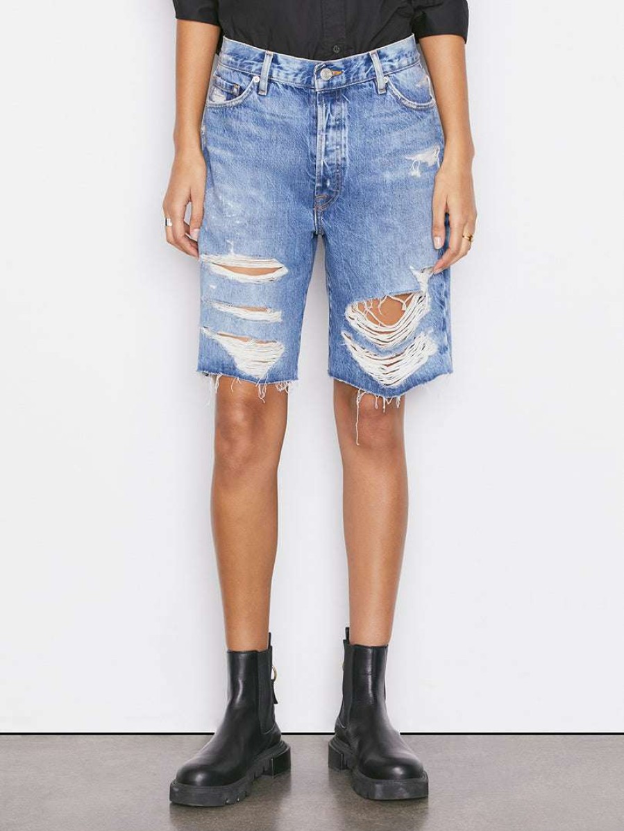 Women * | Budget Frame-Denim Le Slouch Bermuda — Women Riverrun