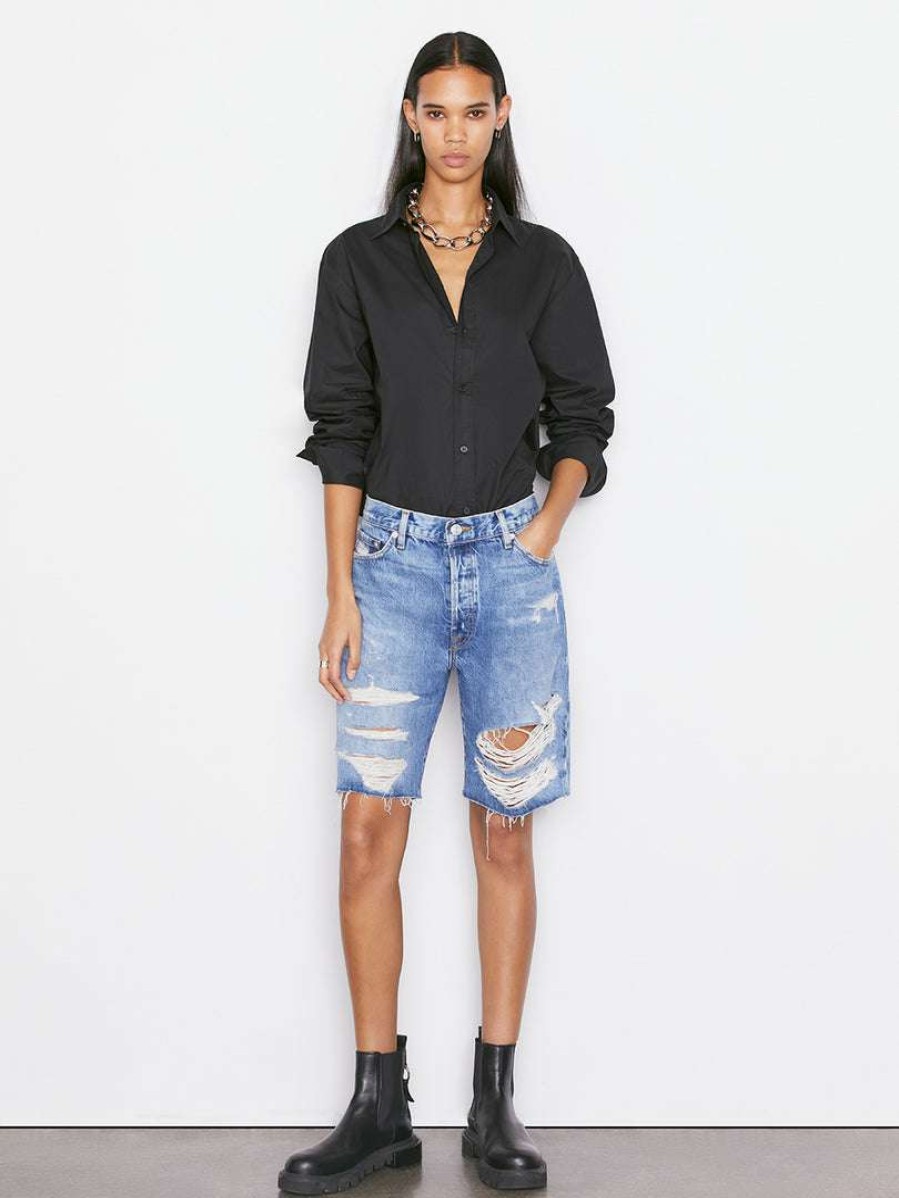 Women * | Budget Frame-Denim Le Slouch Bermuda — Women Riverrun