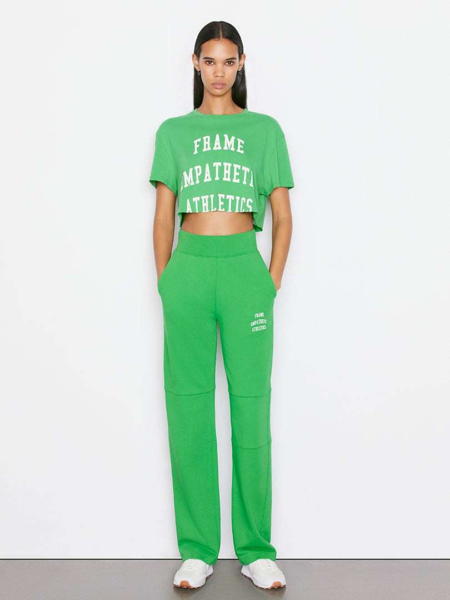 Women * | Cheap Frame-Denim Mixed Sweatpant — Grass Green