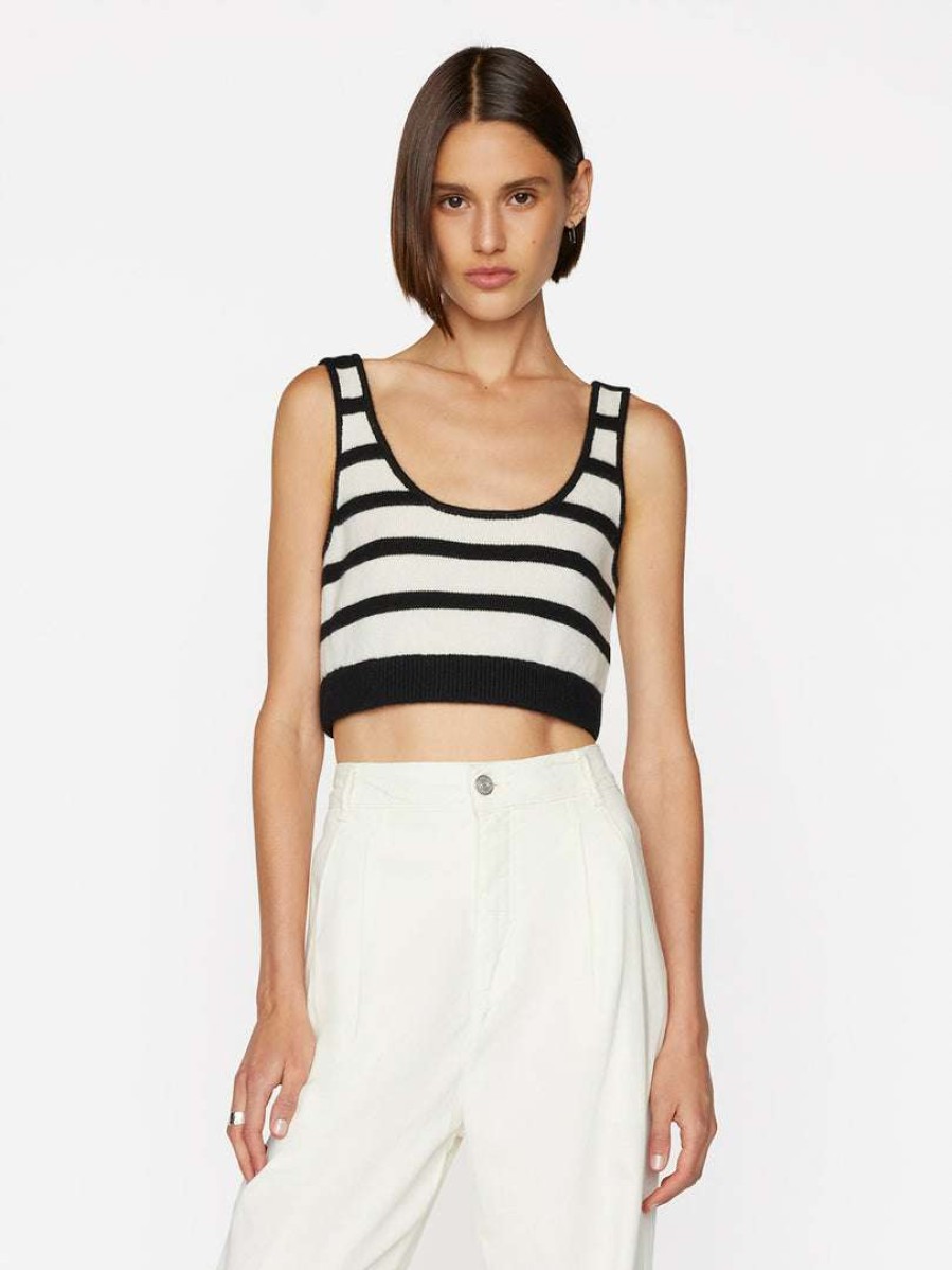 Women * | Best Deal Frame-Denim Breton Stripe Bralette — Women Off White Multi