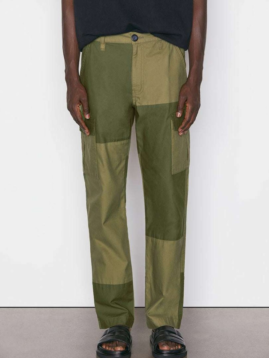 Men * | Wholesale Frame-Denim Tonal Patchwork Cargo Pant — Rifle Green